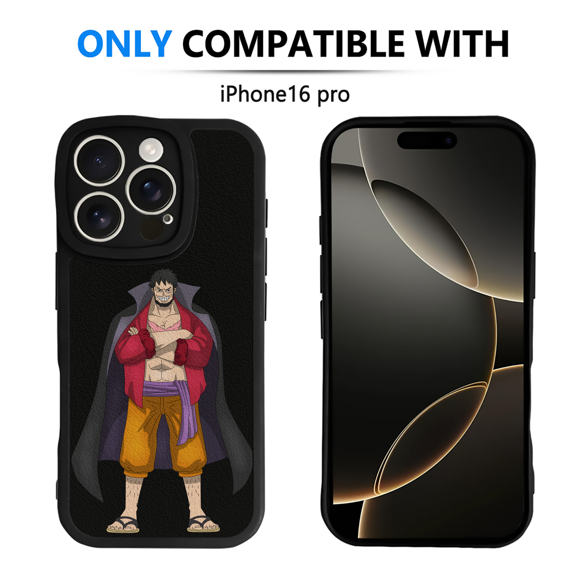 （画像用） ワンピース モンキー・D・ルフィ ONE PIECE Monkey D. Luffy 【iPhone 16シリーズ対応】シリコンスマホケース（レザー調） 材質：シリコン